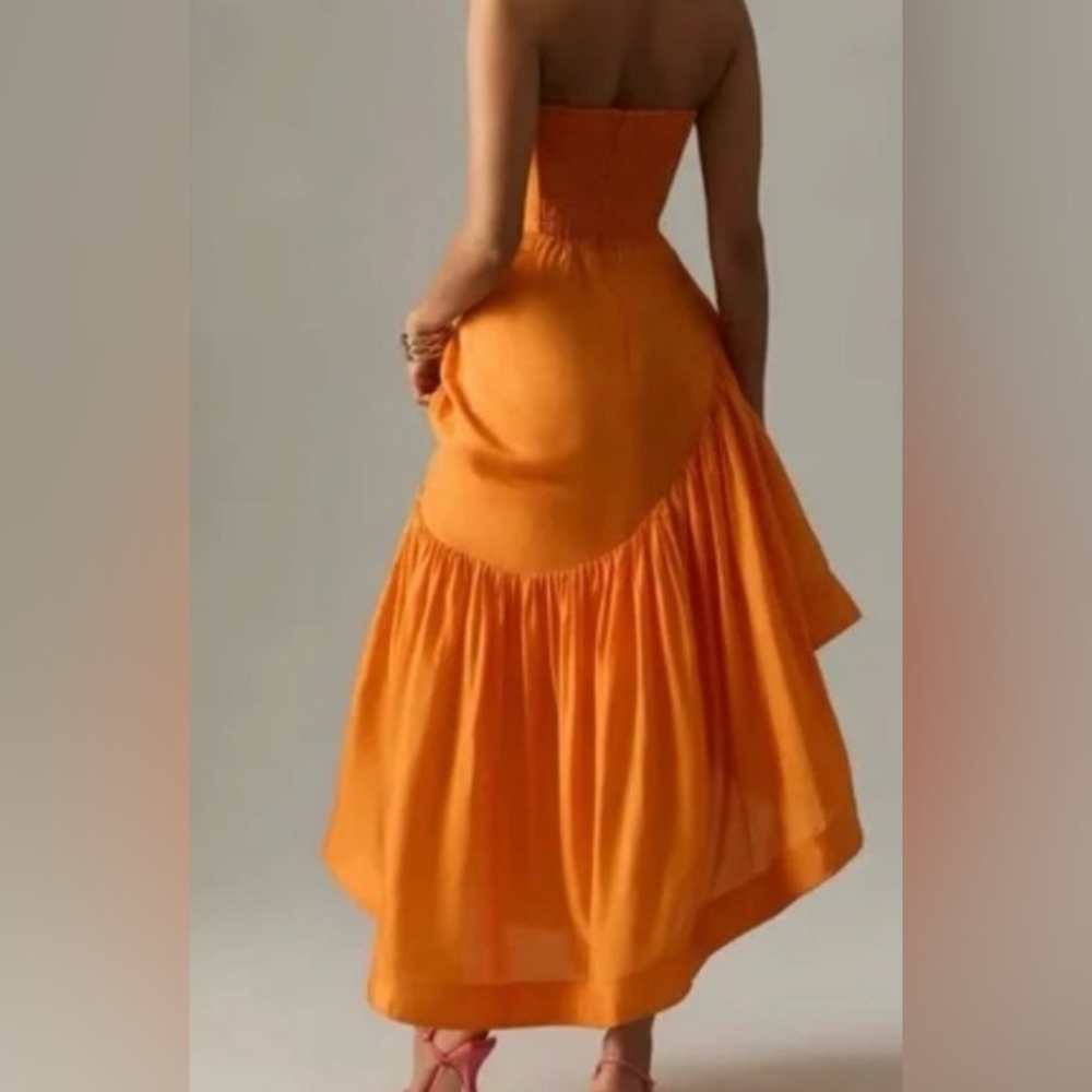 Anthropologie “Let Me Be” Strapless Asymmetrical Dress size Medium - Picture 2 of 16